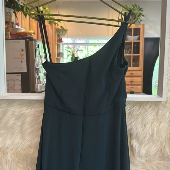 After Six Green Asymmetrical One-Shoulder Cocktail Dress - Picture 5 of 7